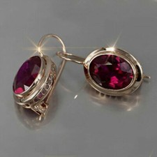 925 Silver Plated Ear Hook Drop Dangle Earrings Cubic Zirconia  Simulated picture