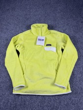 Patagonia Re-Tool Snap-T Fleece Pullover Womens Small Yellow High Pile Pocket picture