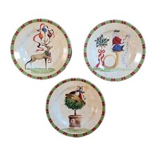 Gracey Knight Christmas Jubilee Bloomingdales Set of 3 Salad Plates Reindeer  picture
