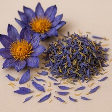 2 oz  Premium Blue Lotus Flowers – Nymphaea Caerulea – Whole – Fresh picture