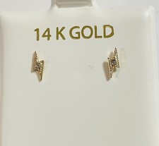 14K YG Bolt Stud Earrings picture
