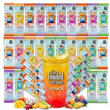 The Loaded Tea Shop Energy Drink Mix Sticks, Variety 40 Pack, Sugar-Free, Zero C picture