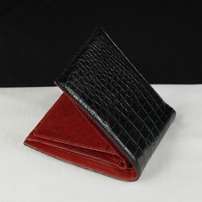 Luxury Crocodile Ostrich Leather Bifold Wallet For Men Real Exotic Skin Handmade picture