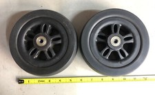 (2) Front Anti-Tip / Rear Caster Wheels tire/rim black for Jazzy 614 EVO 614 HD picture