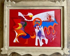 PATRICIA TOOL 1963 Signed Original Abstract Oil Painting Mid Century Modern MCM picture