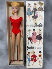 Vintage 1963 Barbie #850 No 7 Blonde Ponytail Doll Original Box Stand Shoes picture