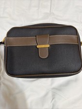 Vintage Dunhill Clutch Bag Herringbone PVC Leather Second Pouch Brown Excellent picture
