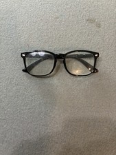 SHEIN Black Rectangular Fashion Eyeglasses Clear Lens Plastic Frame picture