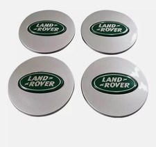 4x Set of Land Rover Silver-Green Wheel Center Hub Caps, HSE Land Rover Center picture