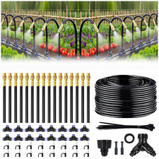 100FT Drip Irrigation System, 1/4 Inch Hose with 360° Adjustable Copper Nozzles picture