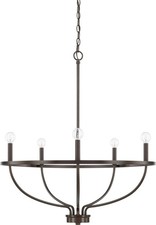 HomePlace by Capital Lighting Greyson 5 Light Chandelier, Bronze - 428551BZ picture