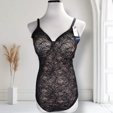 Leonisa Lace Shaping Bodysuit Underwire Black Shapewear NWT Womens XL picture