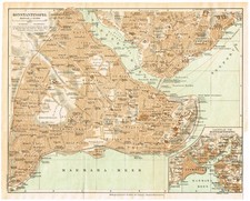 ISTANBUL TURKEY 1934  Original Detailed Map Antique Vintage İstanbul Türkiye picture