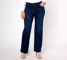 Belle by Kim Gravel Jingle Belles Petite Satin Weave Pants Dark Indigo 2 New picture