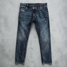 Diesel Krooley-NE JoggJeans Mens 32 Dark Wash Distressed Tapered Hybrid Denim picture