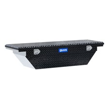 UWS Gloss Black Aluminum 63in Angled Truck Tool Box, Low Profile Toolbox Storage picture