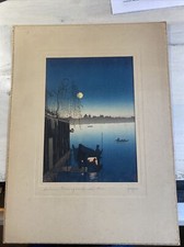 Eijiro Kobayashi Japanese Woodblock Print Evening Cool on the Sumida River 1920 picture