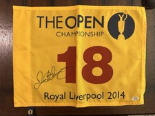 RORY MCILROY Signed 2014 British Open Flag PSA COA Royal Liverpool PGA picture