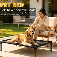 Elevated Dog Bed Washable Breathable Mesh Metal Frame Raised Cot for Large Dogs picture