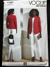 UNCUT Anne Klein Vogue V1867 Misses Jacket & Pants A5 (6-14) Sewing Pattern picture