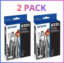 2 Pack Genuine Epson 822XL Black High Yield Ink Cartridges WF-4820 4830 OEM picture