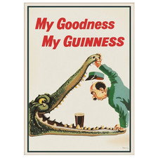 My Goodness My Guinness Vintage Beer Crocodile Advertising Poster picture