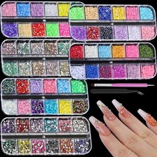 18000pcs Nail Rhinestones and Pearls for Nail Art, 2mm Resin Multicolor - 2mm picture
