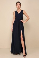 Lulus Thoughts of Hue Navy Blue Maxi Dress XS NWT Bridesmaid Formal Wedding picture