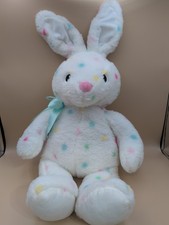 Large Goffa Rabbit Plush White Confetti Bunny With Bow Stuffed Animal 26