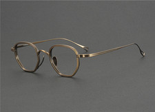 Handmade Retro Bronze Eyeglass Frame Irregular Pure Titanium Full Rim Men Women picture