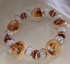 Bradford Exchange Heaven’s Grace Healing Bracelet Copper Porcelain Rose Gold  picture