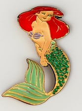Little Mermaid Vintage Disney Rhinestone Pin picture