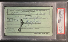 JERRY LEWIS VERY RARE SIGNED ORIGINAL  1970 POST OFFICE RETURN RECEIPT W/PSA picture