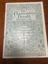 The Assembly Herald November 1917 Thanksgiving Original Copy picture