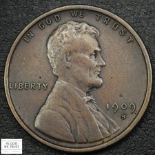 1909 S Lincoln Wheat Copper Cent 1C - Cleaned picture