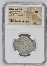 Roman Provincial - Nero AD 61-62 Silver AR Tetradrachm NGC XF Twelve Caesars picture