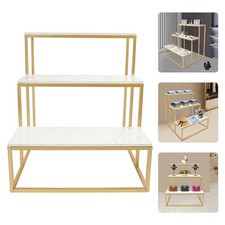 3 Tier Retail Shoe Handbag Display Stand Double Side Clothing Shop Display Table picture