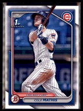 2024 Bowman Draft Paper Cole Mathis Chicago Cubs #BD-81 5 Card Lot picture