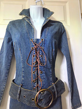 VTG Y2K NWOT Hot Kiss Sexy jean jumpsuit Size XS picture