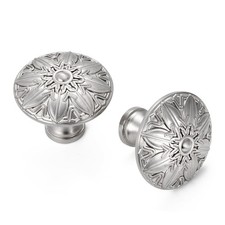YCSJ 20Pcs Round Cabinet Knobs 1.4 Inch Brushed Nickel Knobs For Kitchen Drawers picture