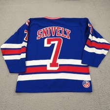 Joe Snively Reston Raiders Hockey Jersey Large Player Issue Sewn Authentic Blue picture