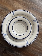 Permastone Stoneware Dinner Plates Celestial Blue Japan 10-1/2