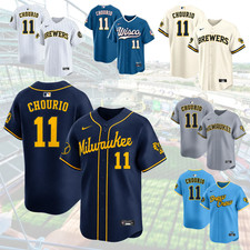 hot Milwaukee Brewers Chourio #11 ALL OVER PRINT Jersey ALL SIZE S-5XL picture
