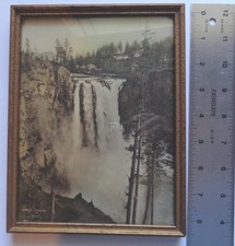 Antique 1900's Asahel Curtis Photograph Snoqualmie Falls WA in Frame Lipschuetz picture