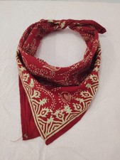 Vintage Red Paisley Bandana with Traditional Handloom Print – Cotton Fabric picture