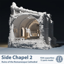 Romanesque Temple Side Chapel 2 | Wargame Terrain | 1 Multi-Piece | FDM printed picture
