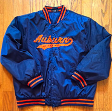 Hype and Vice Auburn Tigers Blue/Orange Varsity Bomber Snap-Button Jacket 2XL picture