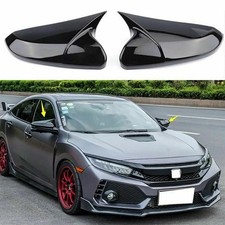 New Side Mirror Cover Caps Rearview Overlay For Honda Civic 2016-21 Glossy Black picture