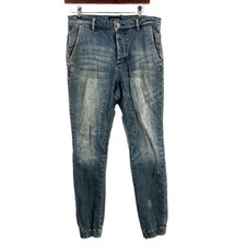 ZANEROBE Slingshot Denim Jogger Jeans Blue Distressed Tapered Fit Size 29 picture