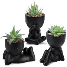 Der Rose 3 Pack Fake Plants in Black Pots for Bathroom 5.1